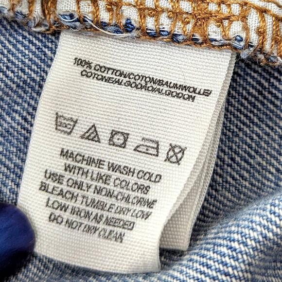 Free People Floral Print Denim Jean Shorts Faded Raw Hem Distressed Destroyed 29 - Picture 8 of 9